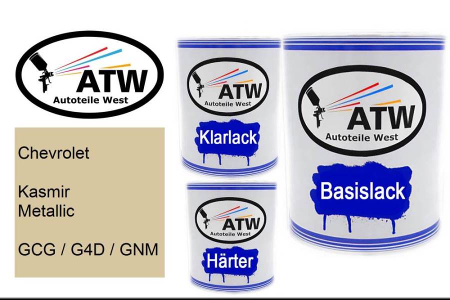Chevrolet, Kasmir Metallic, GCG / G4D / GNM: 1L Lackdose + 1L Klarlack + 500ml Härter - Set, von ATW Autoteile West.
